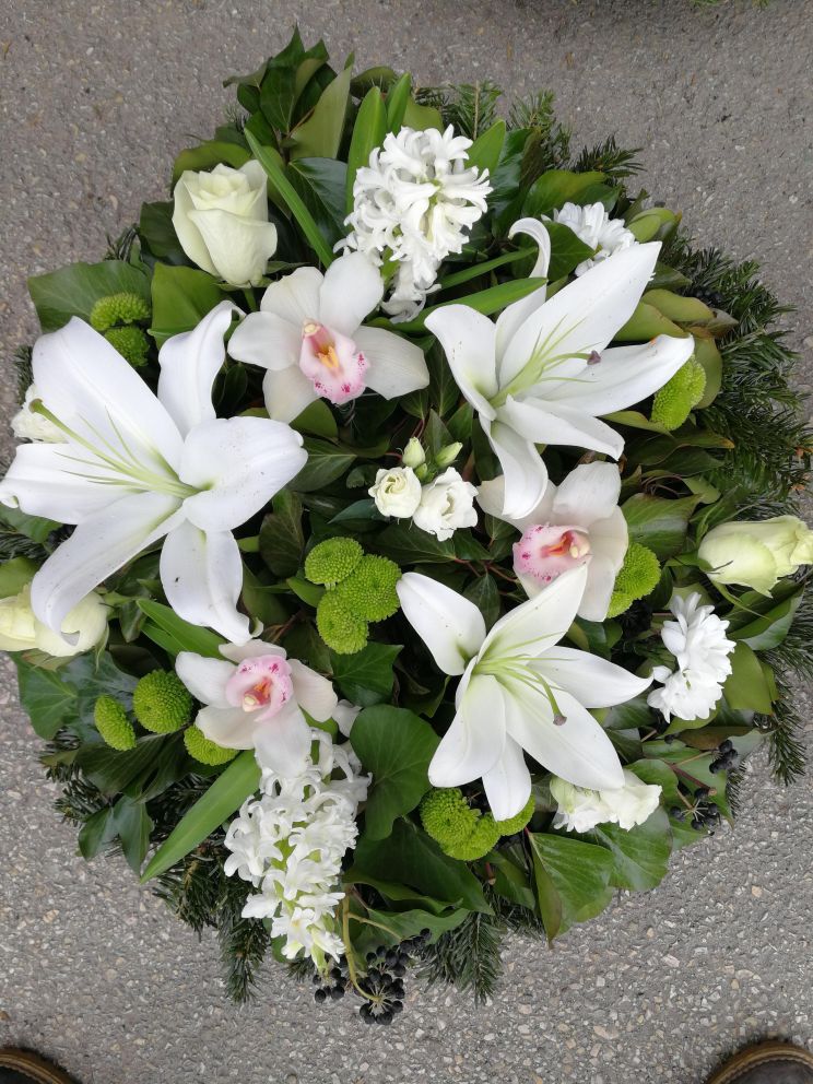 Jácint, orchidea fekvő koszorú